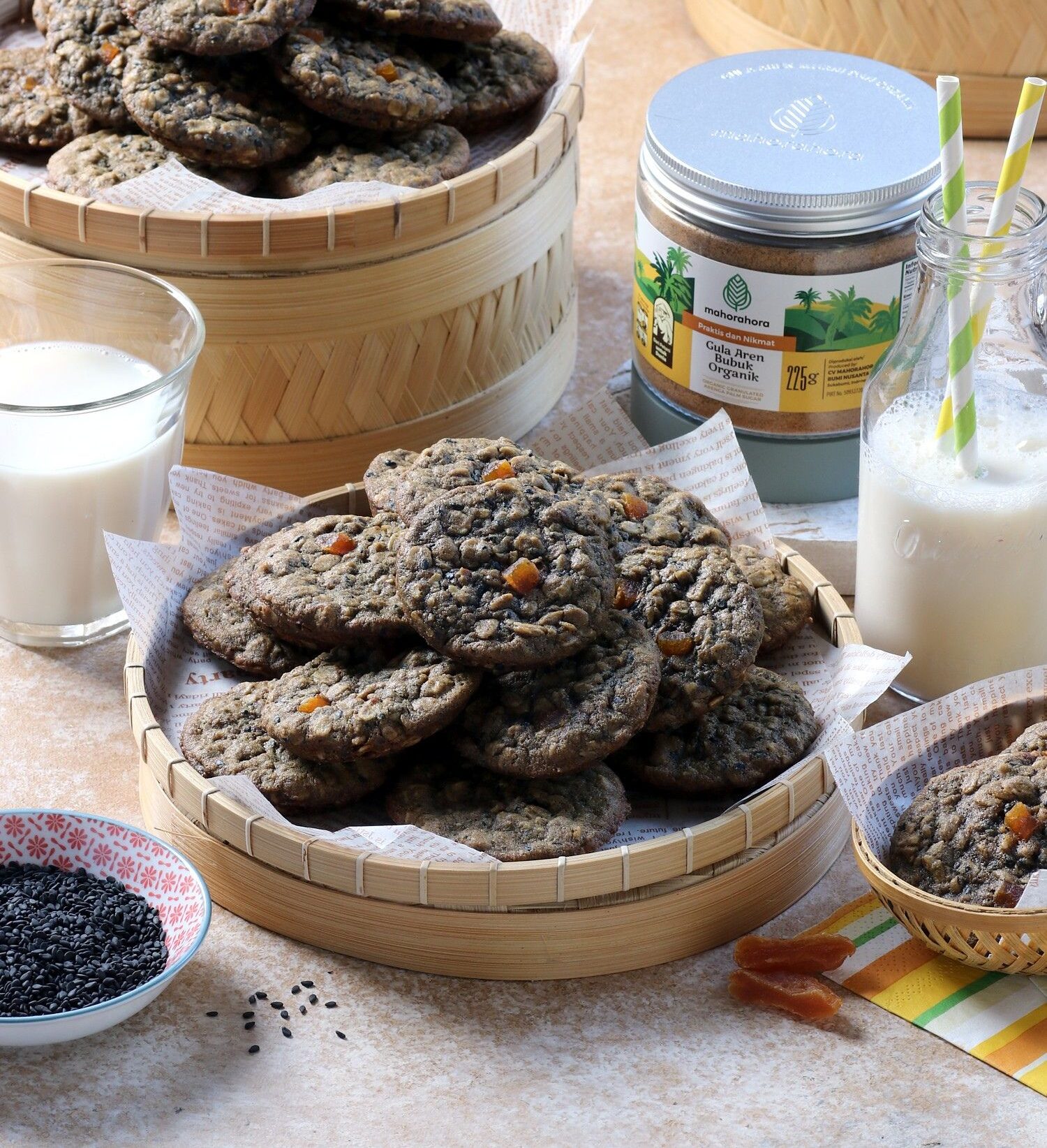 resep-black-sesame-oatmeal-cookies